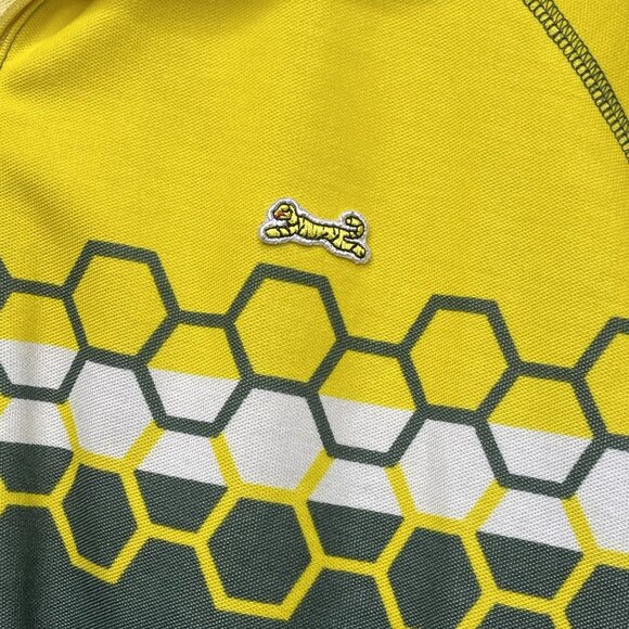 Le Tigre Mens Honeycomb Pattern Track Jacket Green Yellow L - Picture 2 of 7